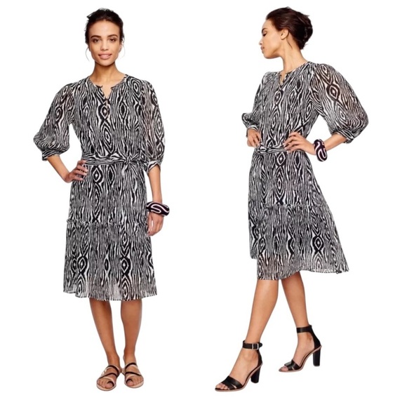 Banjanan - Midi Dress Black & White Abstract Print Sz S - Picture 1 of 9